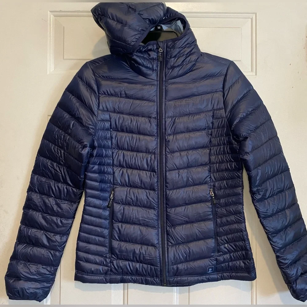 Eastern Mountains Sports EMS Downtek Goose Down Puffer Jacker Size Small Navy - Picture 1 of 7